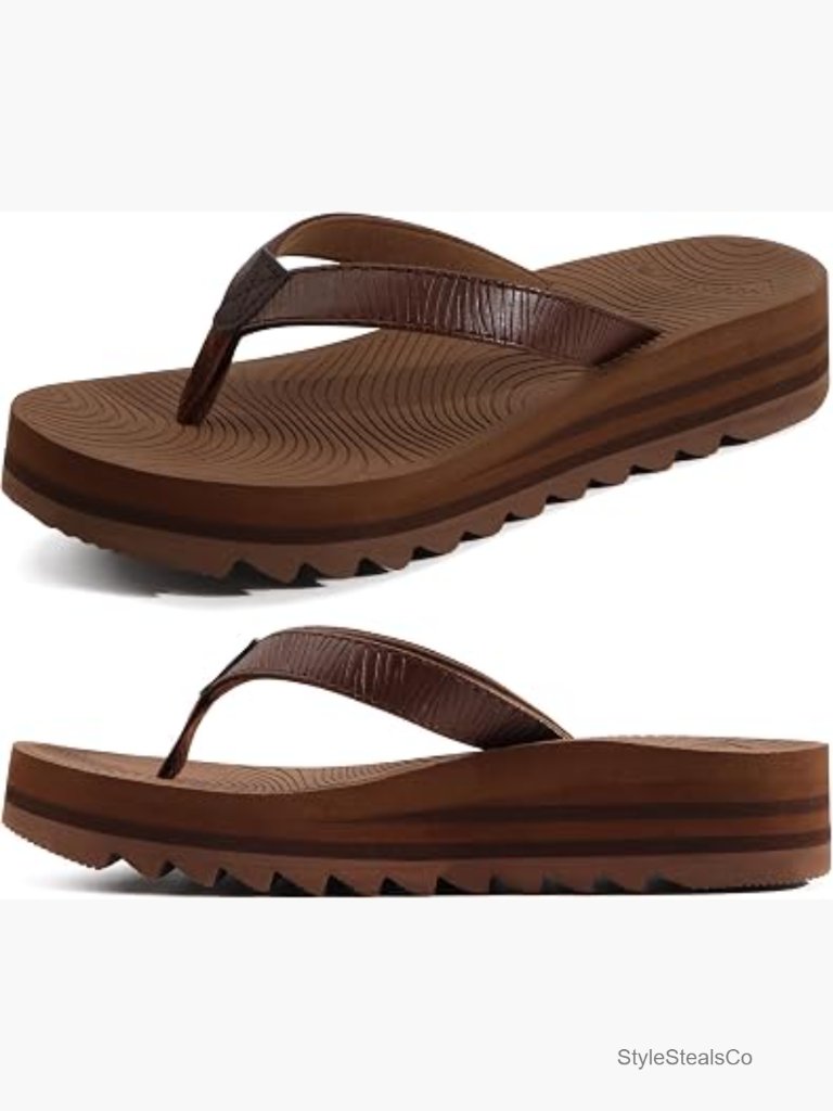 Women's Arch Support Platform Flip Flop Sandals